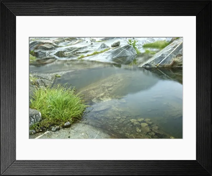 Framed Print : Rocks smoothed by a glacier and filled with rainwater, Nationalpark Hohe Tauern national park, Tyrol, Austria, Europe