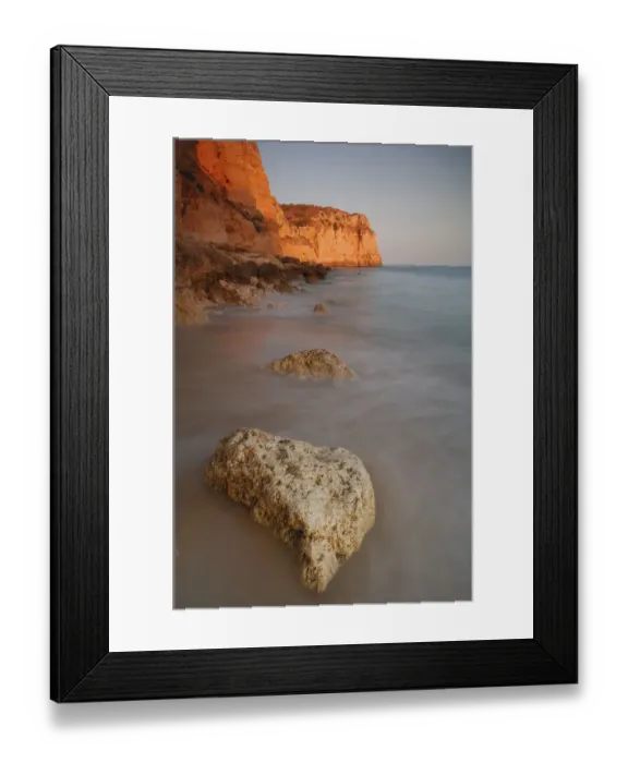Framed Print : Sunset on the beach in Lagos, Algarve, Portugal, Europe Framed Print : Sunset on the beach in Lagos, Algarve, Portugal, Europe