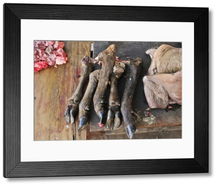 Framed Print : Buffalo hooves, delicacy, market, Vietnam, Asia Framed Print : Buffalo hooves, delicacy, market, Vietnam, Asia