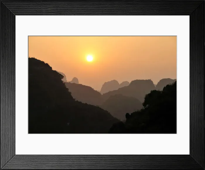 Framed Print : Sunset in the dry Halong Bay, Ninh Binh area, Vietnam, Southeast Asia Framed Print : Sunset in the dry Halong Bay, Ninh Binh area, Vietnam, Southeast Asia