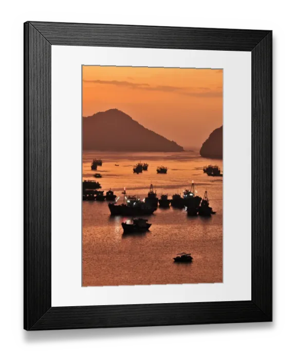 Framed Print : Harbour of Cat Ba, Halong Bay, Vietnam, Southeast Asia