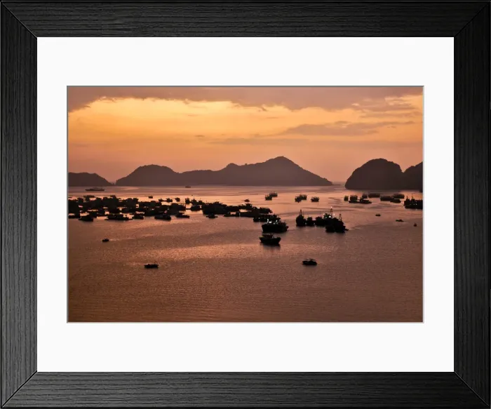 Framed Print : Harbour of Cat Ba, Halong Bay, Vietnam, Southeast Asia