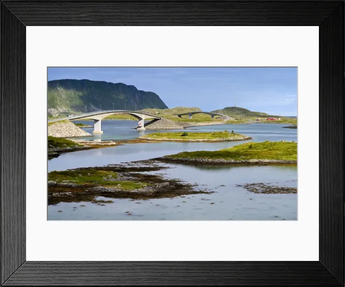 Framed Print : Bridge in the island world, Norway, Scandinavia, Europe Framed Print : Bridge in the island world, Norway, Scandinavia, Europe