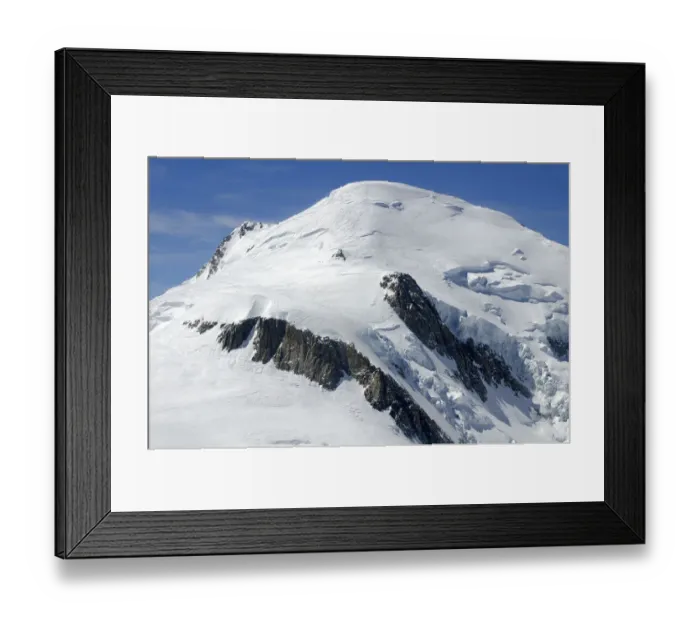 Framed Print : Glaciated peak of Mt. Mont Blanc in Chamonix, Savoie Alps, France, Europe Framed Print : Glaciated peak of Mt. Mont Blanc in Chamonix, Savoie Alps, France, Europe