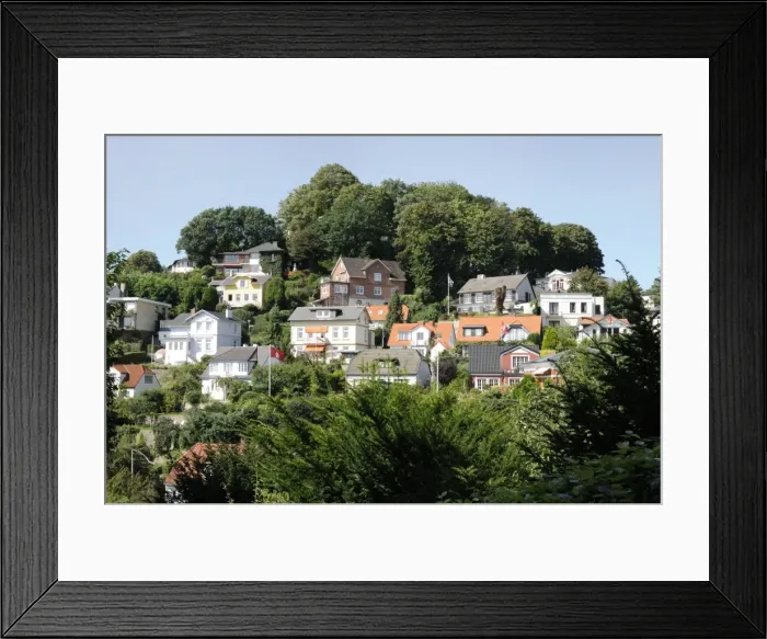 Framed Print : Residential houses at Suellberg hill, Blankenese district, Hamburg, Germany Framed Print : Residential houses at Suellberg hill, Blankenese district, Hamburg, Germany