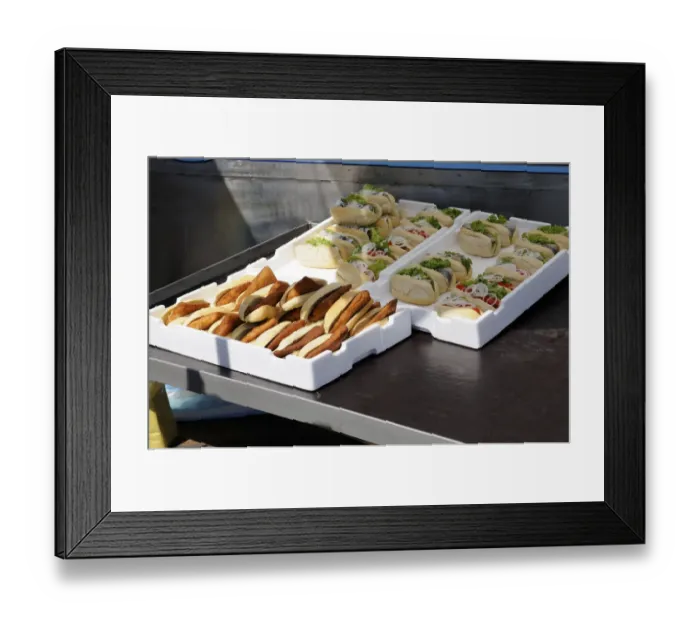 Framed Print : Bread rolls with fish for sale in Wismar, Mecklenburg-Western Pomerania, Germany, Europe Framed Print : Bread rolls with fish for sale in Wismar, Mecklenburg-Western Pomerania, Germany, Europe