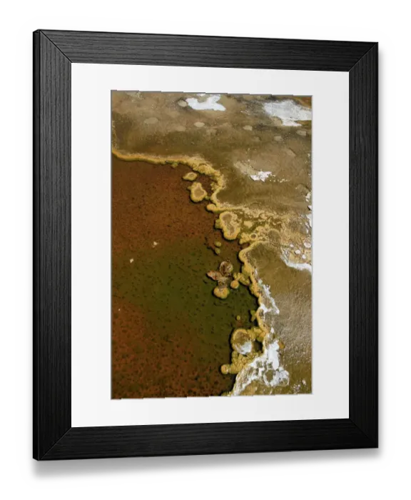 Framed Print : Detailed view of the discoloration caused by bacteria and algae on a geyser, Geyser Hill, Old Faithful Area, Yellowstone National Park, Wyoming, USA Framed Print : Detailed view of the discoloration caused by bacteria and algae on a geyser, Geyser Hill, Old Faithful Area, Yellowstone National Park, Wyoming, USA