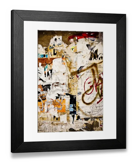 Framed Print : Torn bills on a billboard Framed Print : Torn bills on a billboard