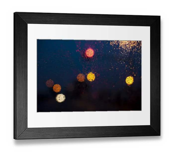 Framed Print : Raindrops on a car window Framed Print : Raindrops on a car window