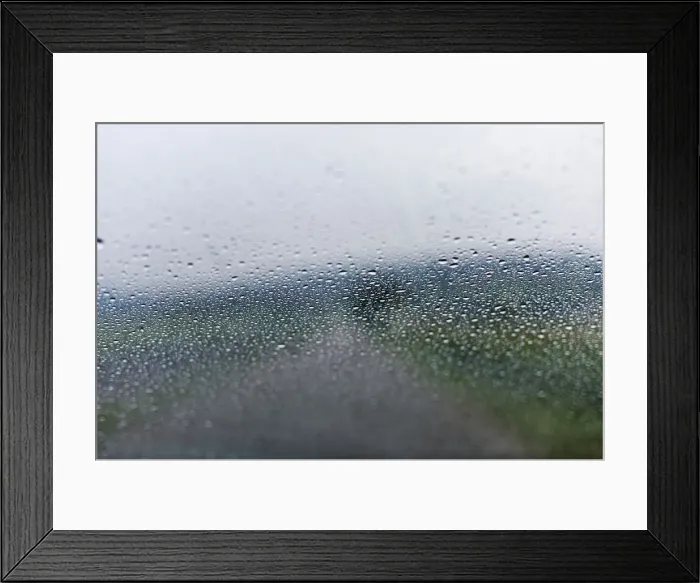 Framed Print : Raindrops on a car window Framed Print : Raindrops on a car window