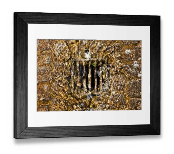 Framed Print : Water running into a sewer Framed Print : Water running into a sewer