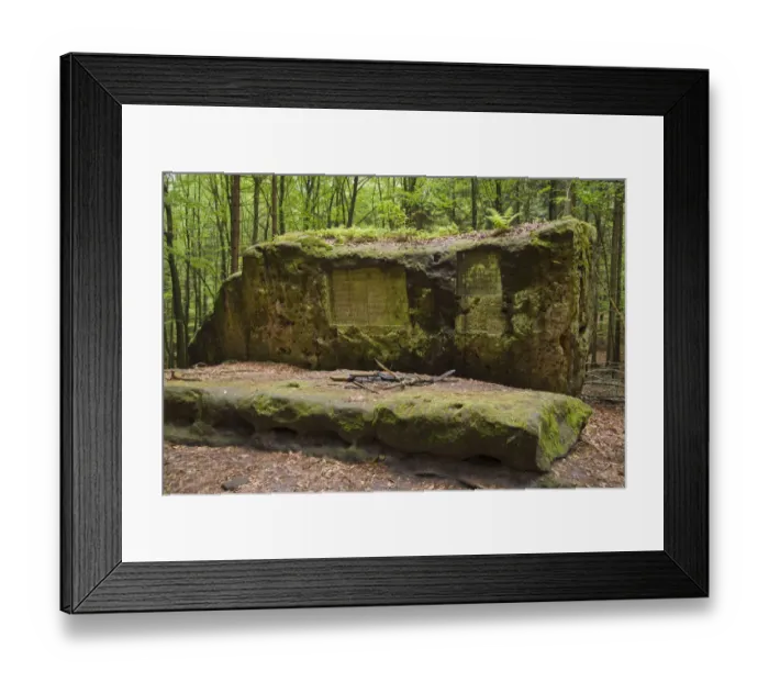 Framed Print : Altar stone at the Stimmersdorfer Weg trail, Saxon Switzerland, Elbsandsteingebirge Elbe Sandstone Mountains, Saxony, Germany, Europe Framed Print : Altar stone at the Stimmersdorfer Weg trail, Saxon Switzerland, Elbsandsteingebirge Elbe Sandstone Mountains, Saxony, Germany, Europe