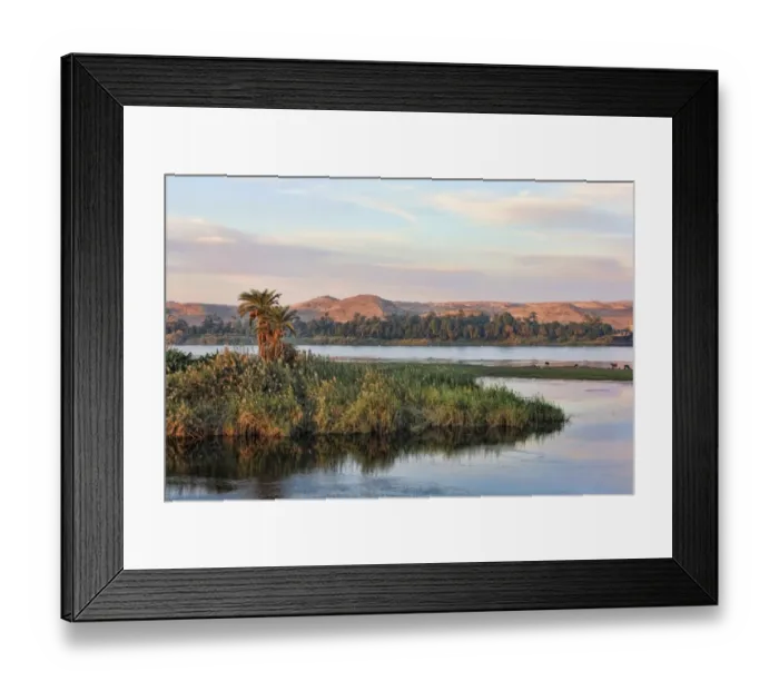 Framed Print : Island in the Nile in the morning light, Egypt, Africa Framed Print : Island in the Nile in the morning light, Egypt, Africa