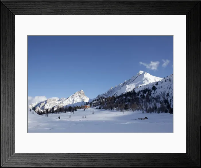 Framed Print : Fanesalm alp with Fanes hut in winter, Dolomites, South Tyrol, Italy, Europe Framed Print : Fanesalm alp with Fanes hut in winter, Dolomites, South Tyrol, Italy, Europe