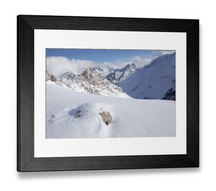 Framed Print : Croda Rossa in winter, Dolomites, South Tyrol, Italy, Europe Framed Print : Croda Rossa in winter, Dolomites, South Tyrol, Italy, Europe