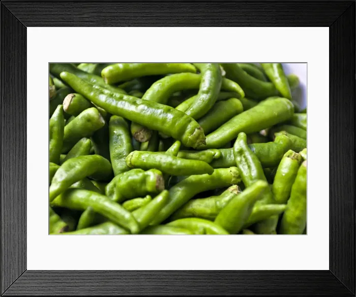 Framed Print : Fresh green chili peppers Framed Print : Fresh green chili peppers