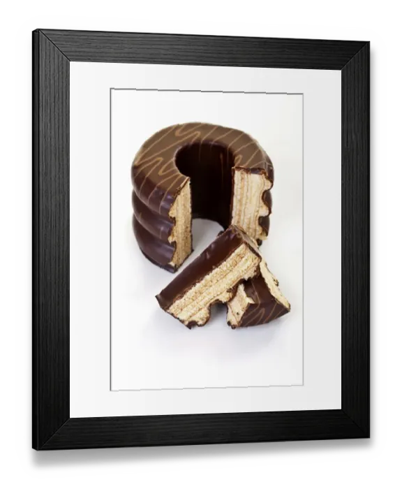 Framed Print : Cut spit cake