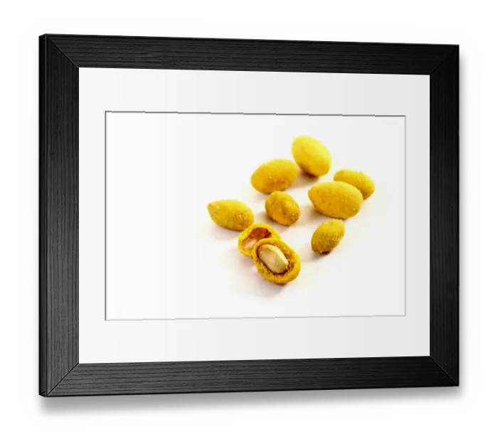 Framed Print : Peanuts in a curry flavoured coating Framed Print : Peanuts in a curry flavoured coating
