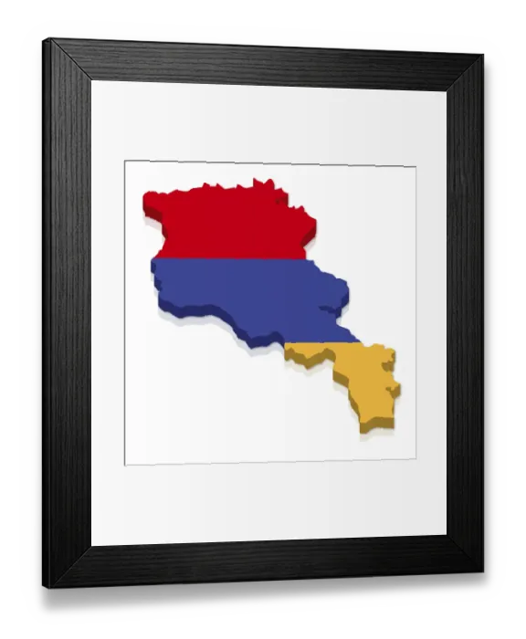 Framed Print : Outline and flag of Armenia, 3D Framed Print : Outline and flag of Armenia, 3D