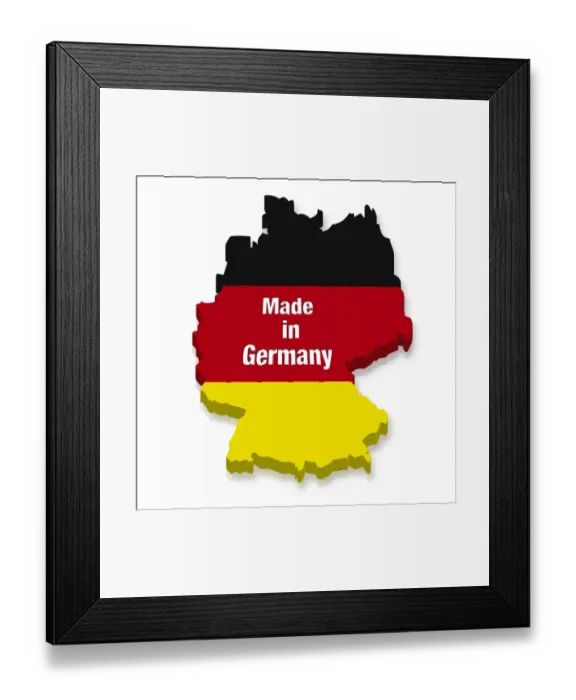 Framed Print : Outline and flag of Germany, 3D, marked Made in Germany Framed Print : Outline and flag of Germany, 3D, marked Made in Germany