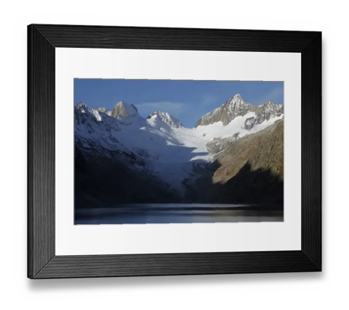 Framed Print : Oberaar Glacier and lake, Grimsel, Bern, Switzerland, Europe