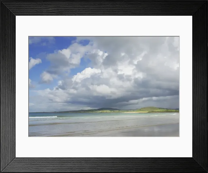 Framed Print : Light patterns on flat sandy beach with clouds, Fanad Beach, County Donegal, Ireland, Europe Framed Print : Light patterns on flat sandy beach with clouds, Fanad Beach, County Donegal, Ireland, Europe