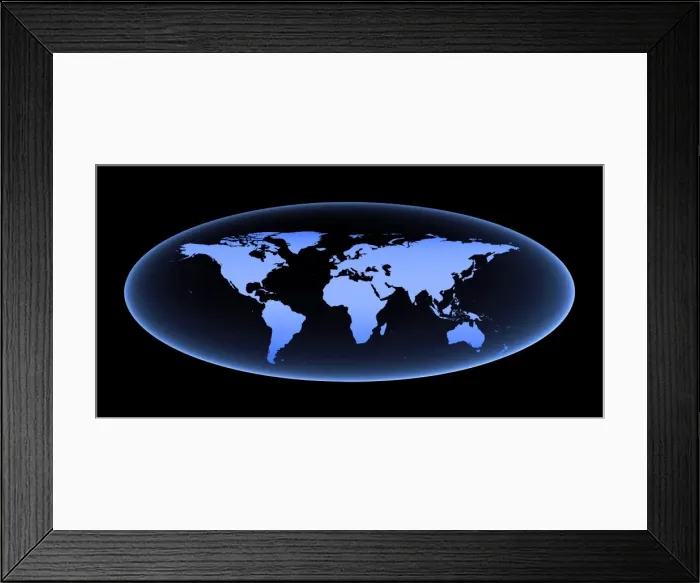 Framed Print : World map, 3D illustration Framed Print : World map, 3D illustration