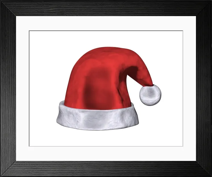 Framed Print : Santa Claus hat, 3D illustration Framed Print : Santa Claus hat, 3D illustration