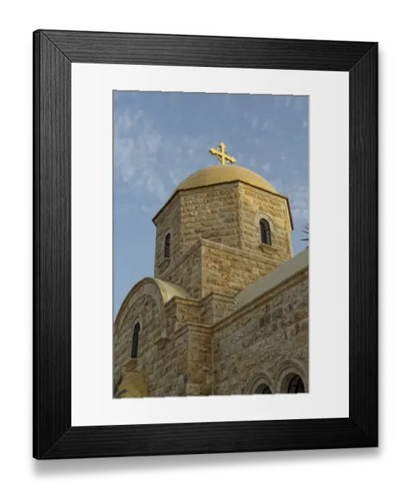 Framed Print : Orthodox church at the reputed baptismal site of Jesus at the Jordan river, Jordan, Middle East Framed Print : Orthodox church at the reputed baptismal site of Jesus at the Jordan river, Jordan, Middle East