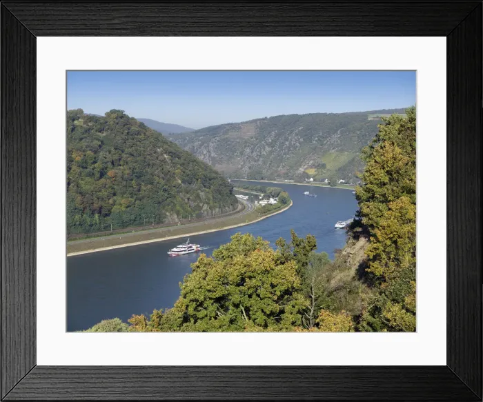 Framed Print : View from St. Goarshausen across the Rhine Valley, Rhineland-Palatinate, Rhine Valley, UNESCO World Heritage Site, Germany, Europe Framed Print : View from St. Goarshausen across the Rhine Valley, Rhineland-Palatinate, Rhine Valley, UNESCO World Heritage Site, Germany, Europe