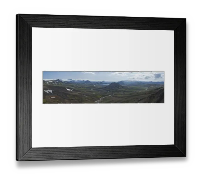 Framed Print : Colorful volcanic landscape with snow fields in front of the Eyjafjallajoekull glacier, Alftavatn lake, Iceland, Europe Framed Print : Colorful volcanic landscape with snow fields in front of the Eyjafjallajoekull glacier, Alftavatn lake, Iceland, Europe