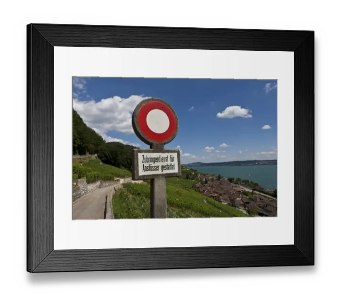 Framed Print : Free for residents, Twann village, Lake Bieler See, Canton Bern, Switzerland, Europe Framed Print : Free for residents, Twann village, Lake Bieler See, Canton Bern, Switzerland, Europe