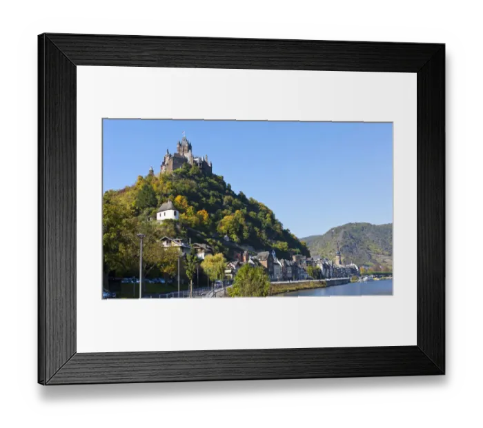 Framed Print : The Reichsburg Cochem castle in Cochem on the Moselle, Rhineland-Palatinate, Germany, Europe