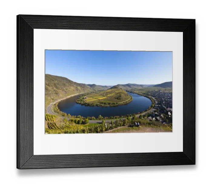 Framed Print : Overlooking Bremner with a Moselle bend, Landkreis Cochem-Zell district, Rhineland-Palatinate, Germany, Europe Framed Print : Overlooking Bremner with a Moselle bend, Landkreis Cochem-Zell district, Rhineland-Palatinate, Germany, Europe