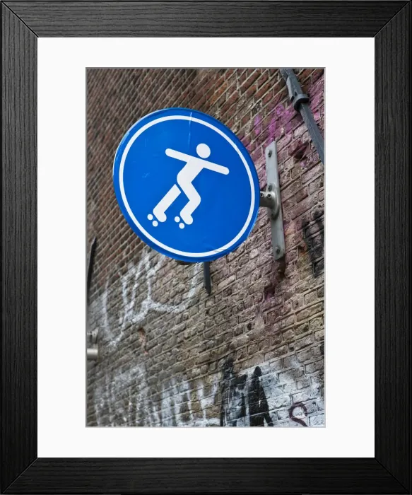 Framed Print : Street may be used for roller-skating, sign, Amsterdam, Holland, Netherlands, Europe Framed Print : Street may be used for roller-skating, sign, Amsterdam, Holland, Netherlands, Europe