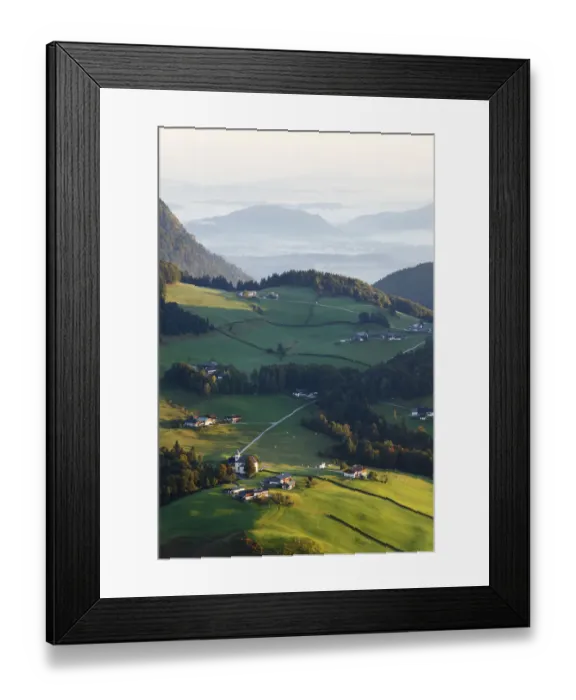 Framed Print : Ettenberg near Berchtesgaden, view from Salzburgblick on Kneifelspitze mountain, Berchtesgadener Land district, Upper Bavaria, Bavaria, Germany, Europe
