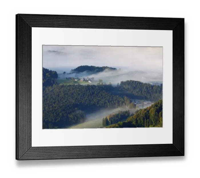 Framed Print : Stanggass near Berchtesgaden in the morning fog, view from Kneifelspitze mountain, Berchtesgadener Land district, Upper Bavaria, Germany, Europe Framed Print : Stanggass near Berchtesgaden in the morning fog, view from Kneifelspitze mountain, Berchtesgadener Land district, Upper Bavaria, Germany, Europe