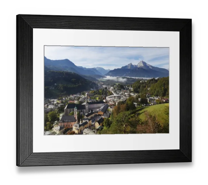 Framed Print : View from Mt. Lockstein on Berchtesgaden, in the rear right Mt. Watzmann, Berchtesgadener Land, Upper Bavaria, Bavaria, Germany, Europe Framed Print : View from Mt. Lockstein on Berchtesgaden, in the rear right Mt. Watzmann, Berchtesgadener Land, Upper Bavaria, Bavaria, Germany, Europe