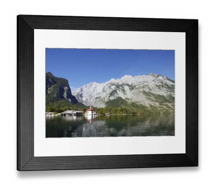 Framed Print : St. Bartholomae pilgrimage church, Lake Koenigssee, Mt. Watzmann, Nationalpark Berchtesgaden national park, Berchtesgadener Land, Upper Bavaria, Bavaria, Germany, Europe Framed Print : St. Bartholomae pilgrimage church, Lake Koenigssee, Mt. Watzmann, Nationalpark Berchtesgaden national park, Berchtesgadener Land, Upper Bavaria, Bavaria, Germany, Europe