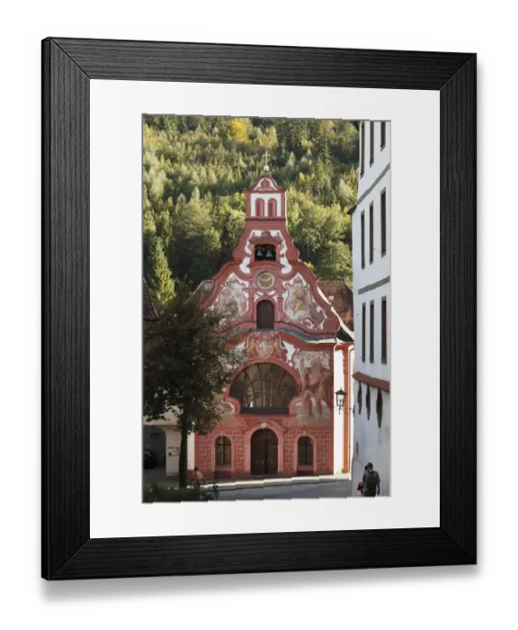 Framed Print : Holy Spirit Spitalkirche church, Fussen, Ostallgaeu, Allgaeu, Swabia, Bavaria, Germany, Europe