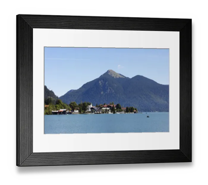 Framed Print : Lake Walchensee with the town of Walchensee and Jochberg Mountain, Kochel, Upper Bavaria, Bavaria, Germany, Europe Framed Print : Lake Walchensee with the town of Walchensee and Jochberg Mountain, Kochel, Upper Bavaria, Bavaria, Germany, Europe