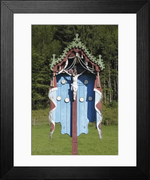 Framed Print : Wayside cross, 18th Century, Jachenau, Isarwinkel, Upper Bavaria, Bavaria, Germany, Europe Framed Print : Wayside cross, 18th Century, Jachenau, Isarwinkel, Upper Bavaria, Bavaria, Germany, Europe