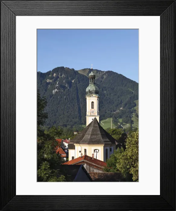 Framed Print : Parish Church of St. Jakob in Lenggries and Brauneck, Upper Bavaria, Bavaria, Germany, Europe Framed Print : Parish Church of St. Jakob in Lenggries and Brauneck, Upper Bavaria, Bavaria, Germany, Europe