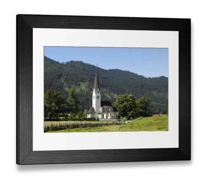 Framed Print : Church of St. Leonhard, Fischhausen at Schliersee lake, Mangfall Mountains, Upper Bavaria, Bavaria, Germany, Europe Framed Print : Church of St. Leonhard, Fischhausen at Schliersee lake, Mangfall Mountains, Upper Bavaria, Bavaria, Germany, Europe