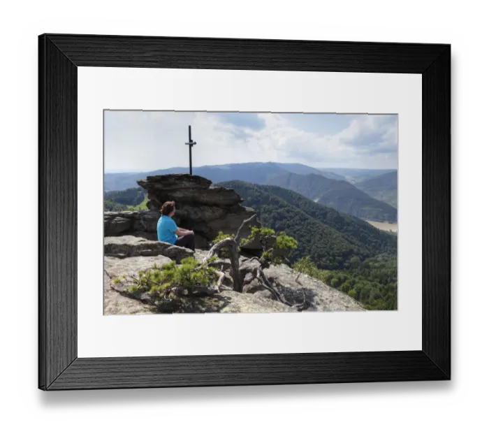 Framed Print : Woman at the summit cross, Hoher Stein Mountain, Muehlberg, Dunkelsteinerwald, Wachau, Mostviertel, Lower Austria, Austria, Europe Framed Print : Woman at the summit cross, Hoher Stein Mountain, Muehlberg, Dunkelsteinerwald, Wachau, Mostviertel, Lower Austria, Austria, Europe