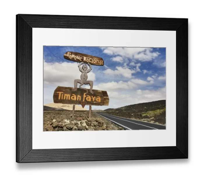Framed Print : Sign for Timanfaya National Park, Lanzarote, Canary Islands, Spain, Europe Framed Print : Sign for Timanfaya National Park, Lanzarote, Canary Islands, Spain, Europe