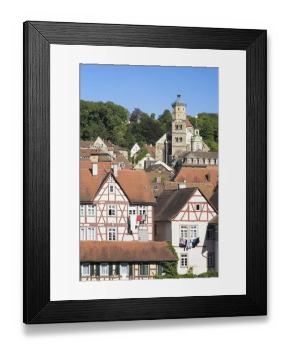 Framed Print : Old town with St. Michael Kirche church, Schwaebisch Hall, Hohenlohe, Baden-Wuerttemberg, Germany, Europe Framed Print : Old town with St. Michael Kirche church, Schwaebisch Hall, Hohenlohe, Baden-Wuerttemberg, Germany, Europe