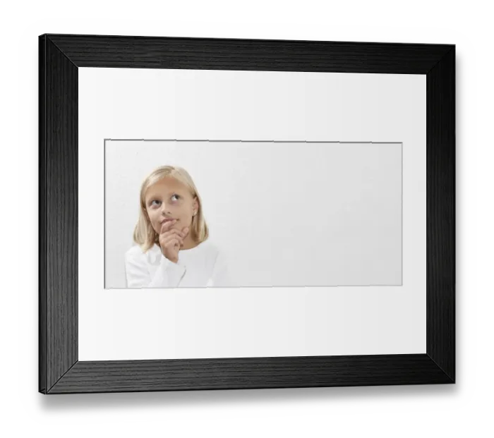 Framed Print : Eight-year-old girl thinking Framed Print : Eight-year-old girl thinking