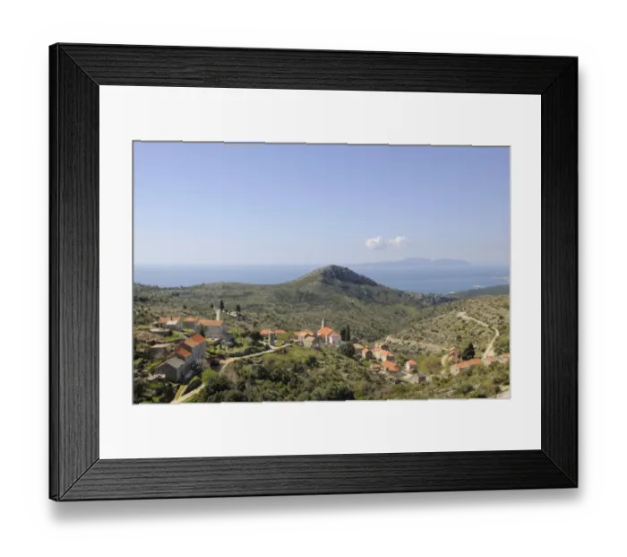 Framed Print : Mountain town of Velo Grablje, Hvar Island, Croatia, Europe Framed Print : Mountain town of Velo Grablje, Hvar Island, Croatia, Europe