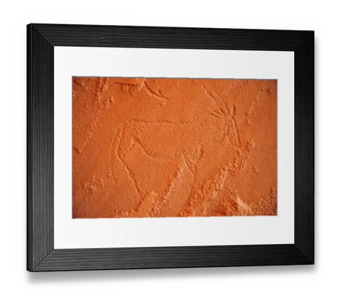 Framed Print : Bushman rock carving of a Gemsbok or Gemsbuck (Oryx gazella), Mik Mountains, Damaraland, Namibia, Africa Framed Print : Bushman rock carving of a Gemsbok or Gemsbuck (Oryx gazella), Mik Mountains, Damaraland, Namibia, Africa